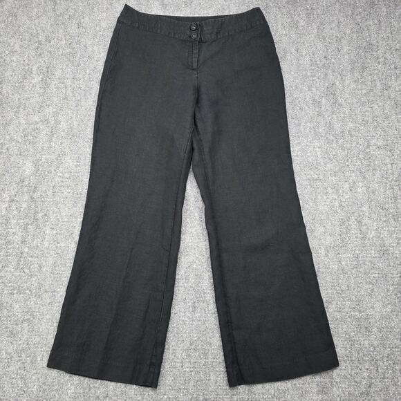 J. Jill Pants - J Jill Pants Womens Petite 10 Black Linen Wide Leg Dress Trousers Casual Summer